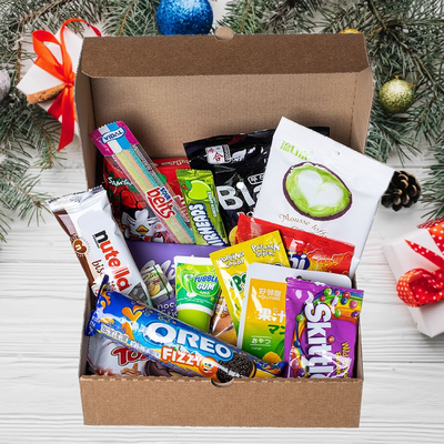 Новогодняя коробочка сладостей - Размер L (14-16 сладостей)