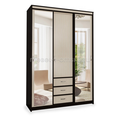 Шкаф-купе Карина 1,5 с зеркалами
