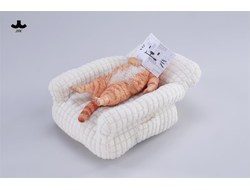 Котик на софе (рыжий) - Коллекционная фигурка 1/6 Lazybones Cat (JXK293B) - JXK