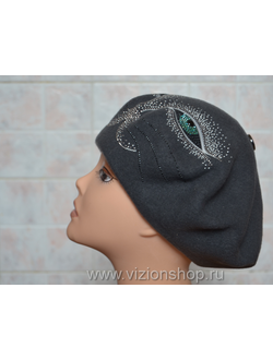Фетровый берет с бисером Vizio Италия 5562 серый