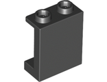 Panel 1 x 2 x 2 with Side Supports - Hollow Studs, Black (87552 / 4593678)