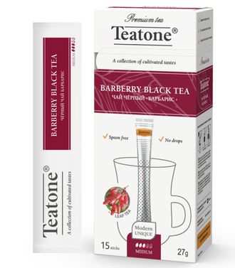 Чёрный чай Барбарис "Teatone" в стиках (15 шт x 1,8 гр) (НОВИНКА)