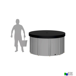 Складная емкость для воды EKUD на 2500 литров (h=100см) с крышкой