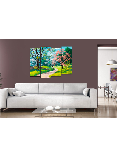 Модульная картина "Светлая тропинка. Сакура"