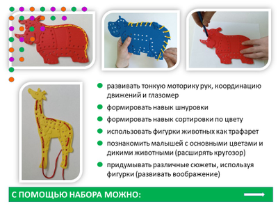 Шнуровки «Дикие животные». Набор