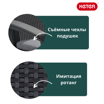 Комплект мебели Корфу Фиеста графит