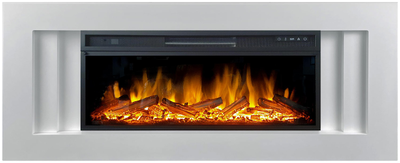 Линейный электрокамин Line WT с очагом Vision 42 LOG LED