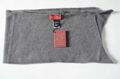 Вязаный шарф из кашемира Vizio Италия 9000 S серый