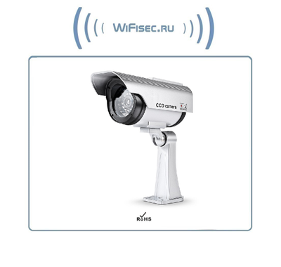 DE/SK2200 Муляж уличной видеокамеры. Отсек для 2  аккумуляторов (тип АА) + солнечная панель