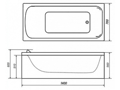 Акриловая ванна Triton Стандарт 140х70
