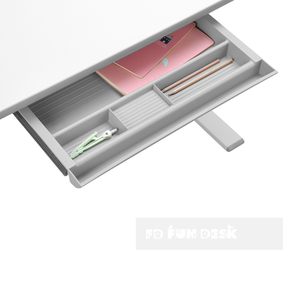 ПАРТА-ТРАНСФОРМЕР ДЛЯ ШКОЛЬНИКА FUNDESK COLORE GREY - ящик детально