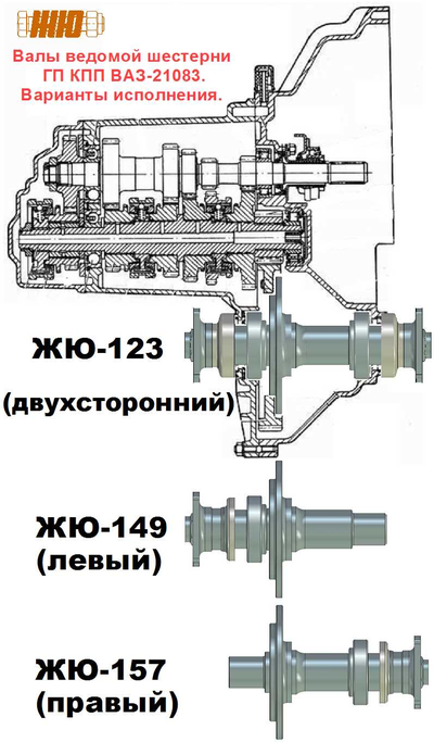 ЖЮ-123-002КТ Вал ведомой шестерни главной передачи коробки передач ВАЗ-21083