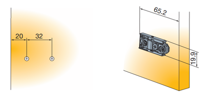 F0 Монтажная планка петли Titus T-type прямая с винтами 6,3х15 мм
