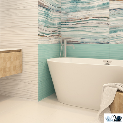 Плитка настенная Gracia Ceramica Marella turquoise wall 01 30 х 90 см голубой рельеф