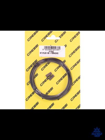 Монолинь CRESSI Competition Nylon Thread D1.6мм (5м, 2 зажима)