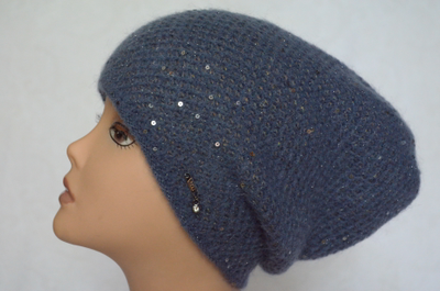 Голубая шапка вязаная Vizio Италия 6463 CL