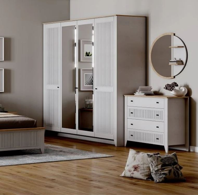 Спальня Валенсия  Персидский жемчуг / Дуб натуральный светлый