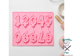 Форма для выпечки «Цифры», 26×21 см, 10 ячеек, цвет МИКС