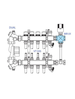 Трехходовой термостатический смесительный клапан Valtec VT.MR01 VT.MR02 VT.MR03 для теплого пола