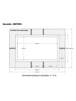 Деревянный морозоустойчивый бассейн "Витим" 460 х 260 х 145 см Кристалл