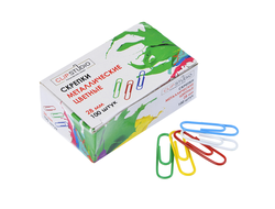 СКРЕПКИ КАНЦЕЛЯРСКИЕ CLIPSTUDIO МЕТАЛЛИЧЕСКИЕ 28 ММ, 100 ШТУК, ЦВЕТНЫЕ