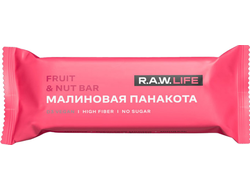 Батончик орехово-фруктовый "Малиновая панакота", 47г (R.A.W.LIFE)