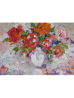 Миниатюра алые розы