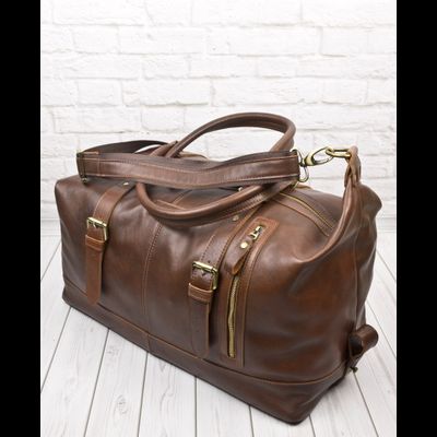 Кожаная дорожная сумка Campora Premium brown (арт. 
4019-53)