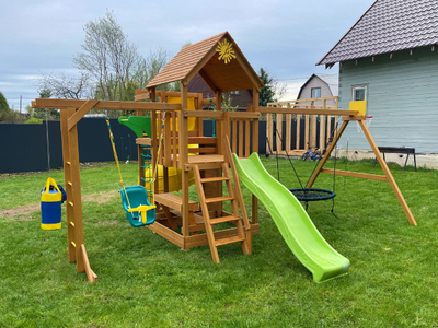 Детская площадка IgraGrad Крафт Pro 4 с трубой мод.2