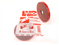 Скотч двухсторонний 6мм* 5м 3М серый