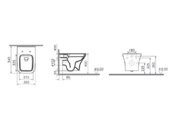 Подвесной безободковый унитаз Vitra Zentrum, 7484B003-0075