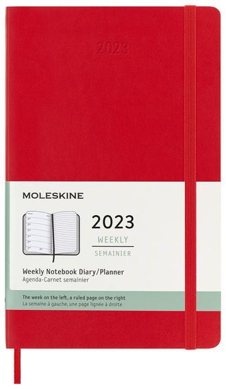 Еженедельник Moleskine 2023, мягкий, Large, Красный