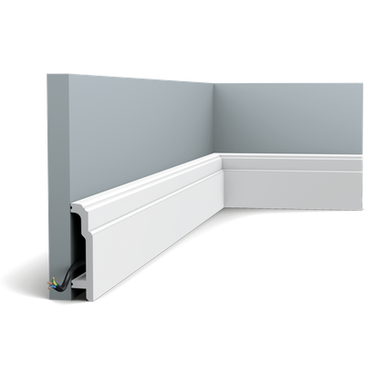 Плинтус ORAC Decor SX155, дюрополимерный, влагостойкий, ударопрочный, под покраску, длина 2 метра