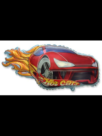 Шар фольгированный с гелием "Гоночная тачка красная" 81см