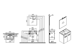 Комплект мебели VITRA MIA, 60 см, с дверцами, кордоба, 75069