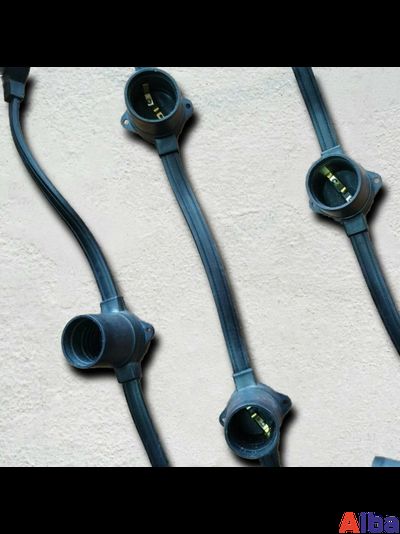 Белт-лайт метражом 2-жильный, 20 см, черный