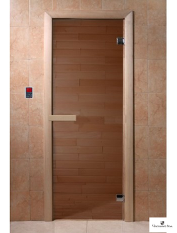 Дверь стеклянная для бани и сауны Эконом Бронза  6 мм