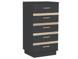 Спальня АНОНА - АНОНА 3 Комод высокий Антрацит/Дуб Сонома