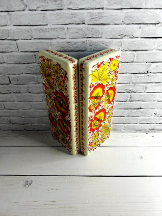 Футляр для очков Цветы белая 165*70 мм очечник с росписью Хохлома