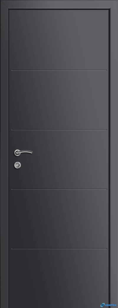 Дверь глухая пластиковая KAPELLI Multicolor Ф4Г Графит RAL 7021 купить в Челябинске | КВИРТЕК