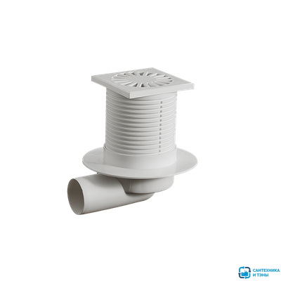 Трап для душевой  ОРИО 100*100 с пласт. решеткой угловой выпуск Ф50