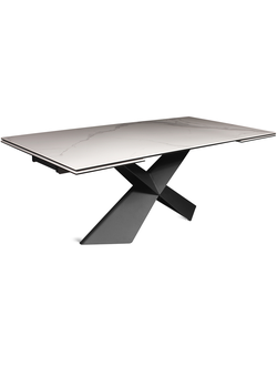 Armando черный/керамика мрамор Carrara глянец 200(+50+50)х90