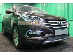 Защита радиатора Hyundai Santa Fe 2015-2018 black PREMIUM