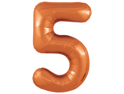 Фольгированная цифра 5, 100 см, оранжевый В НАЛИЧИИ
