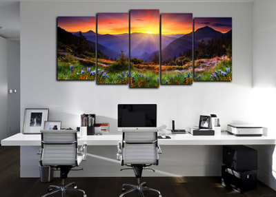 Модульная картина "Горный закат"