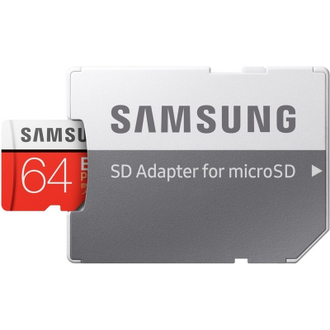 Карта памяти Samsung EVO Plus microSDXC 64Gb UHS-I Cl10 + адаптер, MB-MC64GA/RU