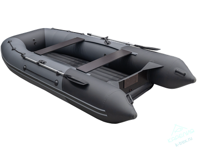 Лодка ПВХ Мастер Лодок Таймень RX3700НДНД Графит / Чёрный бронированная