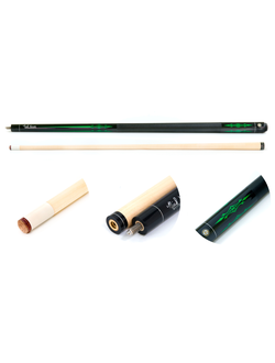 Кий / пул 2-pc "Nick Varner 54" черно-зеленый с оплёткой ирландский лен