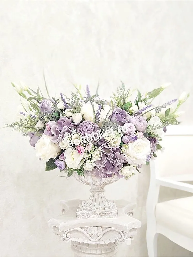 34. Идеи для свадебных композиций из искусственных цветов и растений