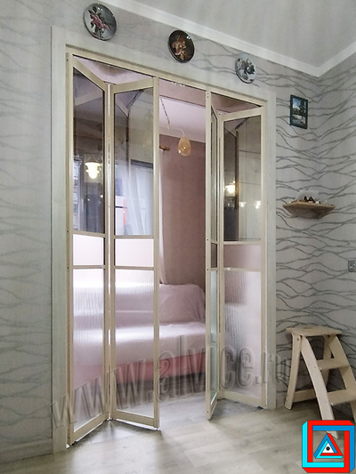 Перегородка-книжка из 4-х створок сложение на две стороны